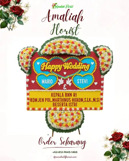 Papan Bunga Pernikahan Galih